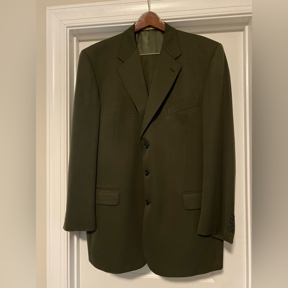 Joseph Abboud suit, brown, pants: pleated & cuffed